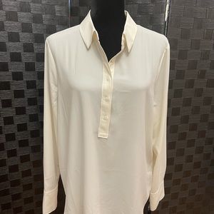 🆕 🔴 Lark & Ro Pullover 1/2 Button Closure Blouse - Cream - Size 10